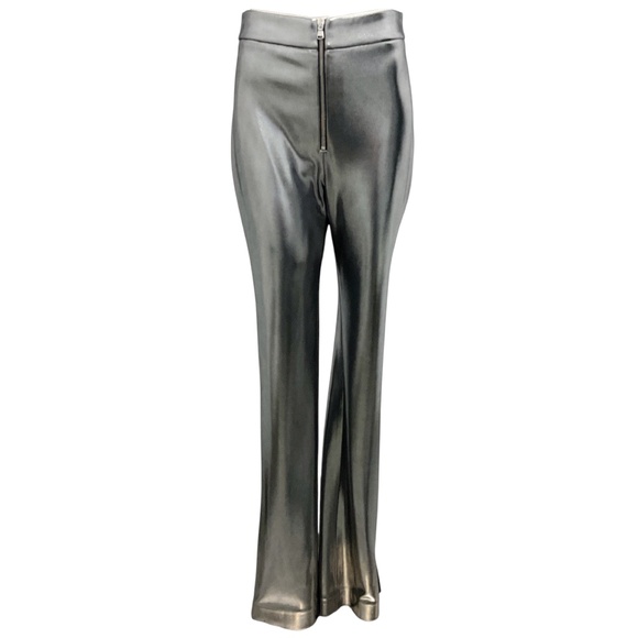 GALVAN LONDON SILVER GALVANIZED HIGH WAISTED PANTS - Picture 1 of 5